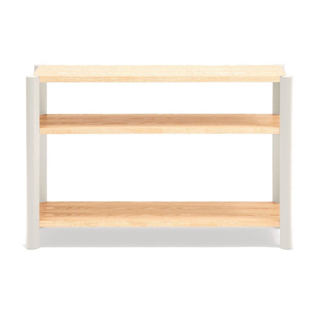 Kremowo-naturalny regał w dekorze dębu 126x84x43 cm Bona – Teulat