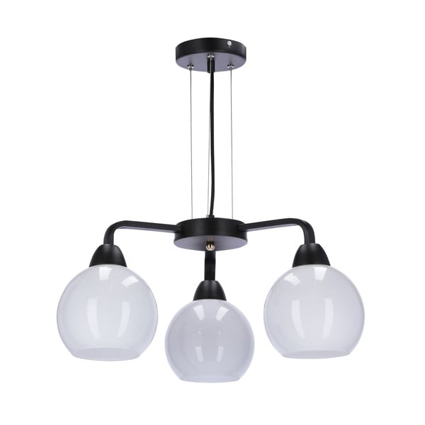 Czarno-biała lampa wisząca ze szklanym kloszem ø 16 cm Caldera – Candellux Lighting