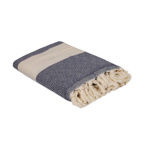 Niebieski bawełniany ręcznik Elmas, 180x100 cm