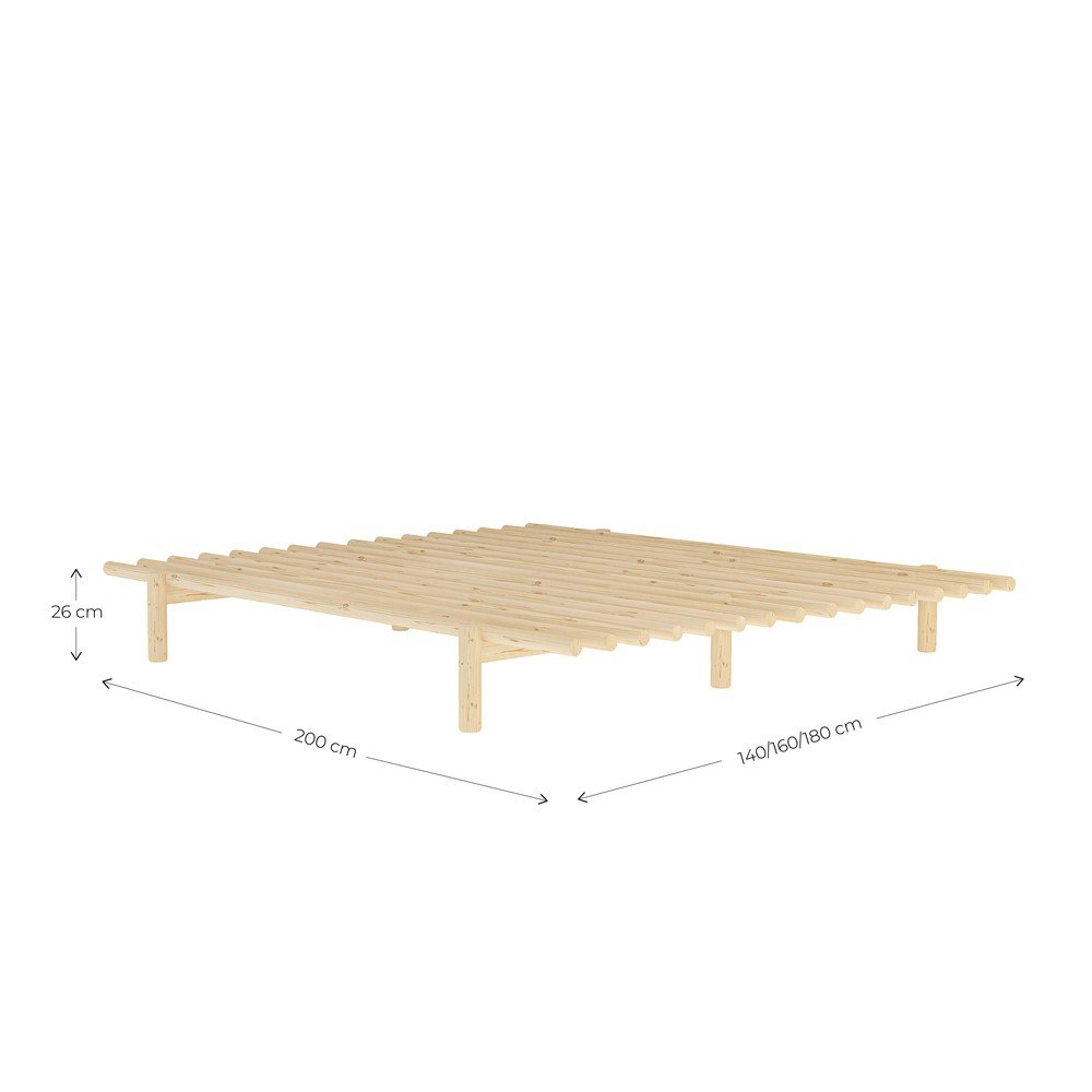 Łóżko dwuosobowe z drewna sosnowego ze stelażem 140x200 cm Pace – Karup Design (zdjęcie 6)