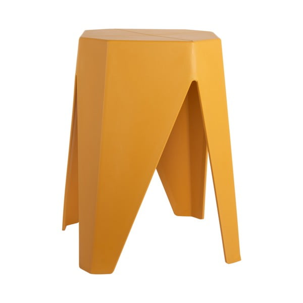 Musztardowy plastikowy stołek Cherish – Leitmotiv-image-4
