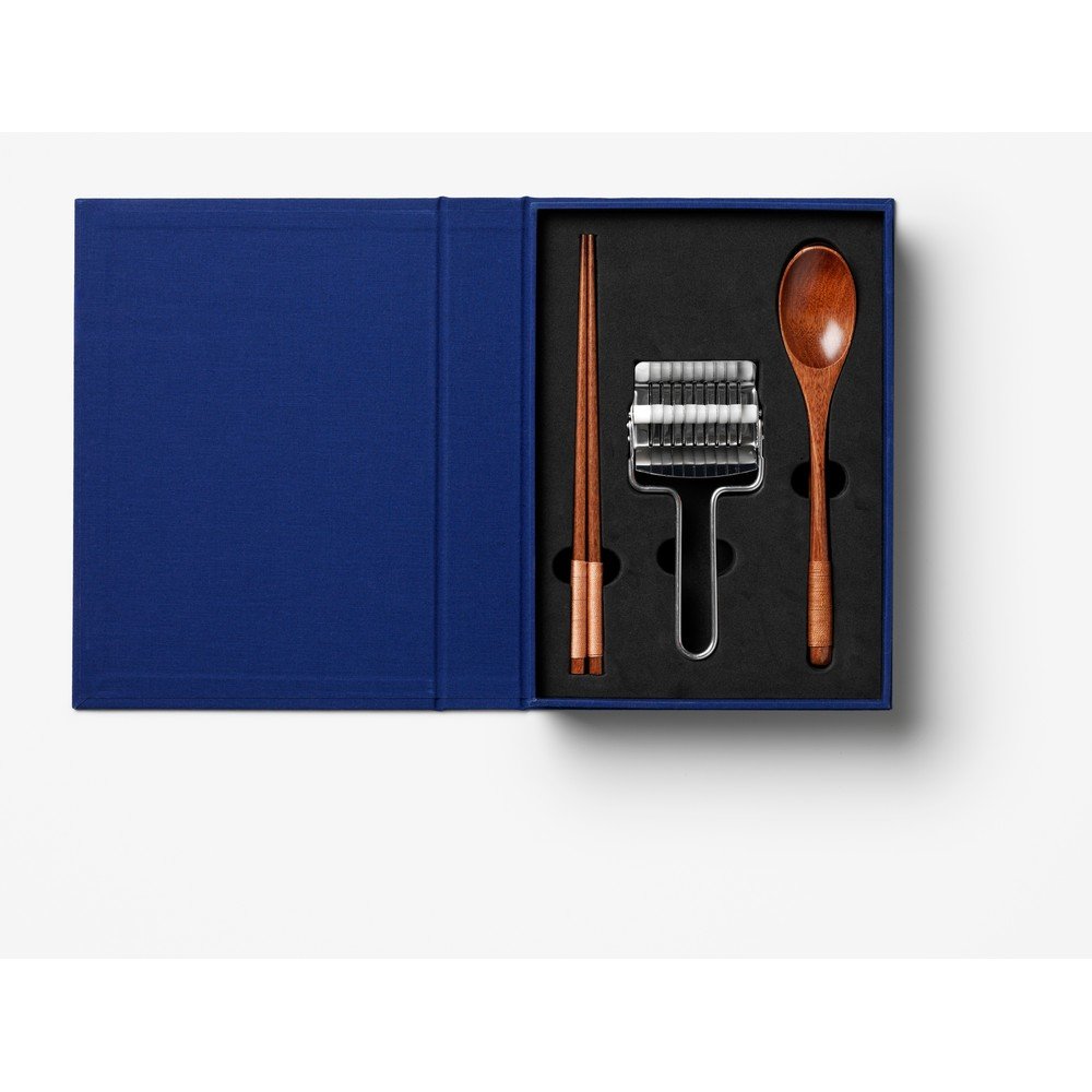 Niebieski zestaw pałeczek ze stali nierdzewnej i bambusa dla 2 osób The Essentials - Ramen Tools – Printworks (zdjęcie 4)