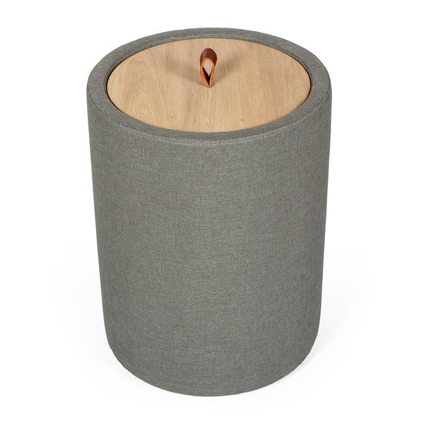 Zielonoszary stolik ze zdejmowanym blatem z drewna dębowego Askala Ibisco, ⌀ 36 cm-image-4