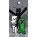Szary bawełniany ręcznik dziecięcy 70x140 cm Minecraft "Mob Attack" – Jerry Fabrics