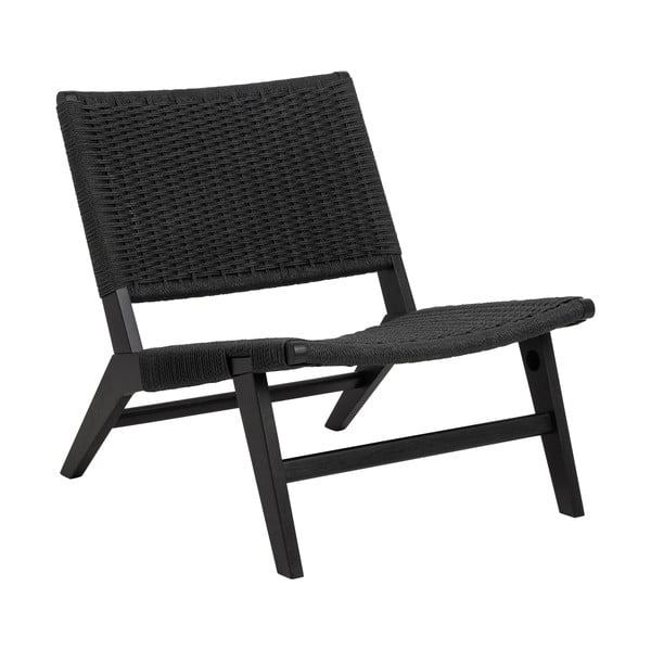 Czarny fotel z plecionką Carson – Actona