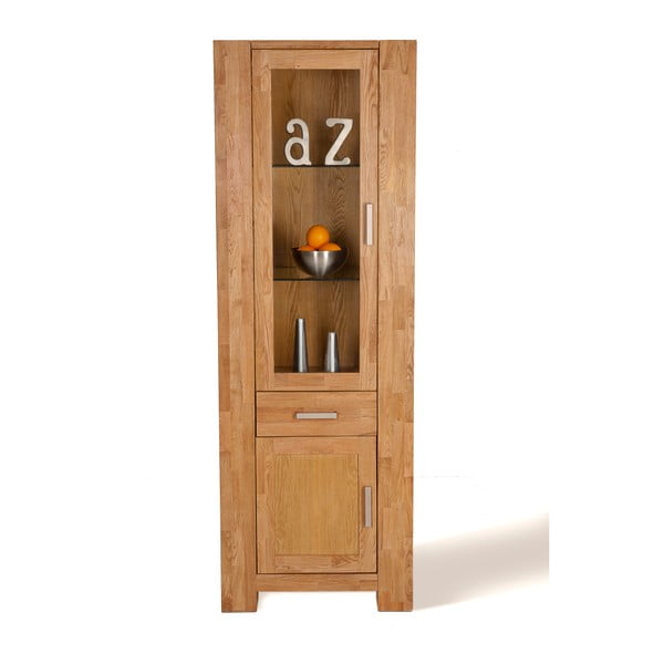 Witryna 2-drzwiowa otwierająca się z lewej strony z drewna dębowego Solid
