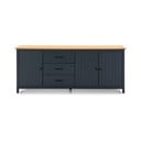 Ciemnoniebieska niska komoda z litego drewna sosnowego 190x80 cm Miranda – Marckeric