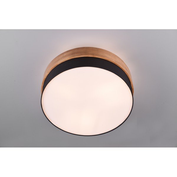 Czarno-naturalna lampa sufitowa z tekstylnym kloszem Seasons – Trio-image-1