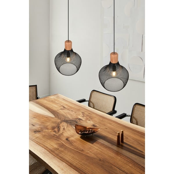 Czarna lampa wisząca z metalowym kloszem ø 33 cm Valeria – Reality-image-1