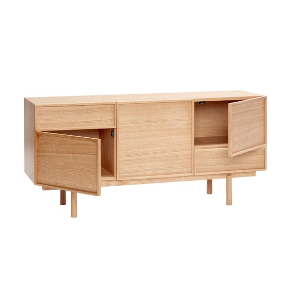 Niska komoda w dekorze dębu 140x65 cm Cube – Hübsch-image-3