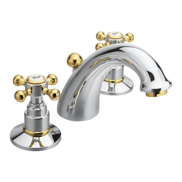 Bateria umywalkowa w srebrno-złotym kolorze Antea – Sapho