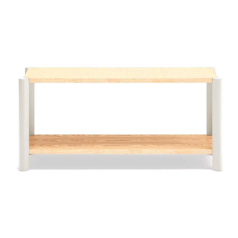 Kremowo-naturalny regał w dekorze dębu 126x59x43 cm Bona – Teulat