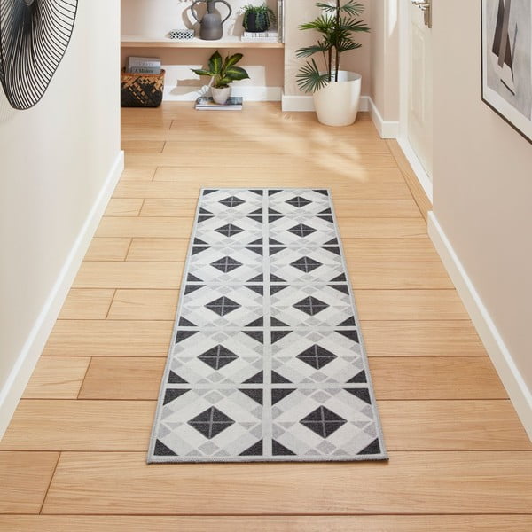 Jasnoszaro-ciemnoszary chodnik odpowiedni do prania 76x230 cm Victoria Light – Think Rugs-image-1
