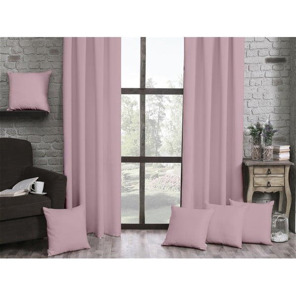 Pasteloworóżowa zasłona Mike & Co. NEW YORK Honey Plain Collection, 140x270 cm-image-1