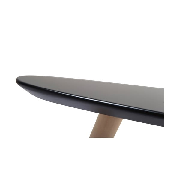 Czarny stolik z nogami z drewna bukowego Furnhouse Fly, 116x66 cm-image-2