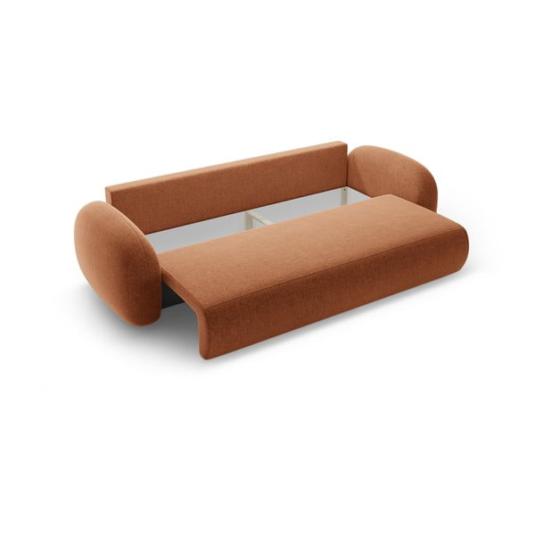 Ceglasta rozkładana/ze schowkiem sofa z tkaniny szenilowej 262 cm Tonale – Cosmopolitan Design-image-3