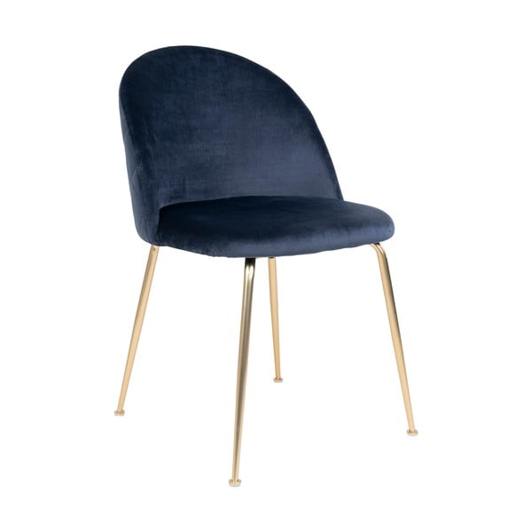 Aksamitne krzesła w niebiesko-złotym kolorze zestaw 2 szt. Geneve – House Nordic