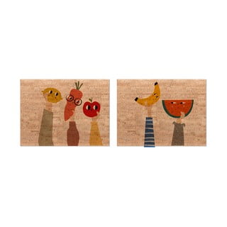 Zestaw 2 dziecięcych korkowych mat stołowych Little Nice Things Eat Healthy