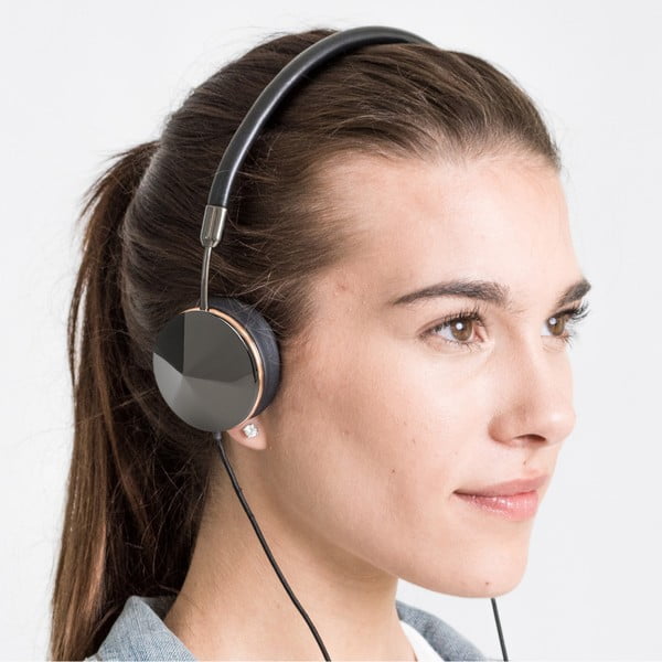 Czarne słuchawki z detalami w złotej barwie Frends Taylor Layla-image-1