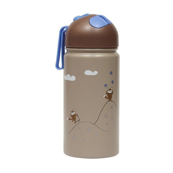 Brązowa aluminiowa butelka dla dzieci 360 ml Friends in the Forest – OYOY Mini