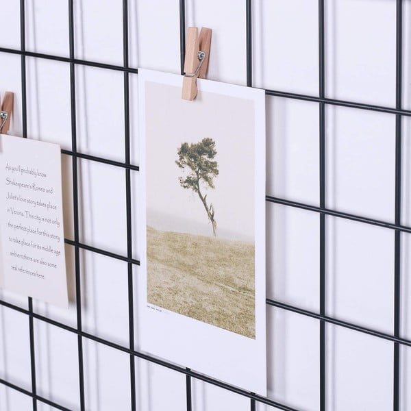 Czarna metalowa kratka-organizer Reminder, 60x60 cm-image-3