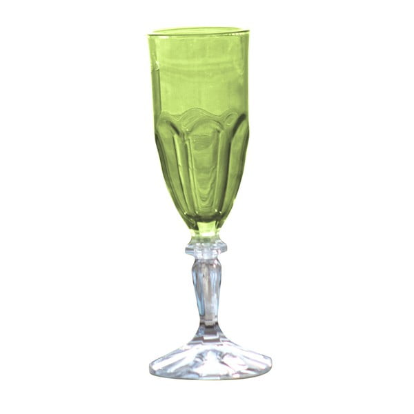 Zestaw 6 zielonych kieliszków do szampana z tworzywa sztucznego Sunvibes Happy, 120 ml