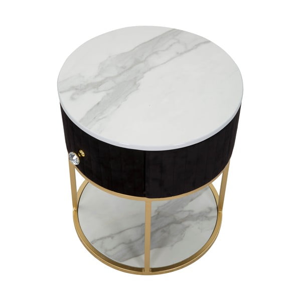 Szafka nocna w czarno-złotym kolorze Montpellier – Mauro Ferretti-image-2