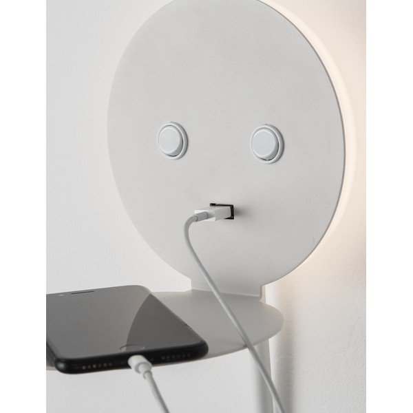 Biały aluminiowy kinkiet LED z elastyczną konstrukcją/z portem USB Eclip – Nova Luce-image-1