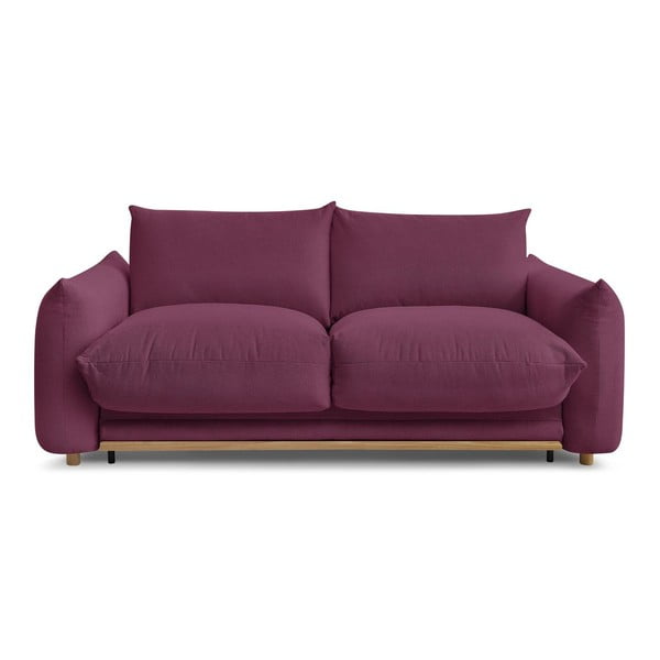 Bordowa rozkładana sofa 214 cm Ernest – Bobochic Paris