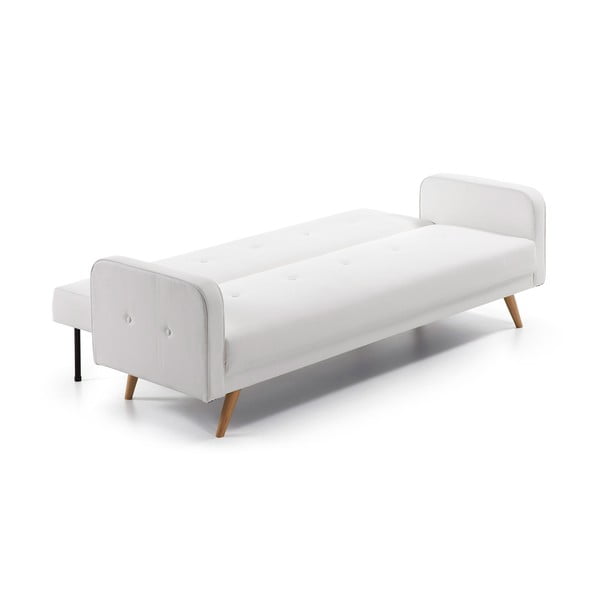 Biała sofa rozkładana z imitacji skóry Kave Home Regor-image-4