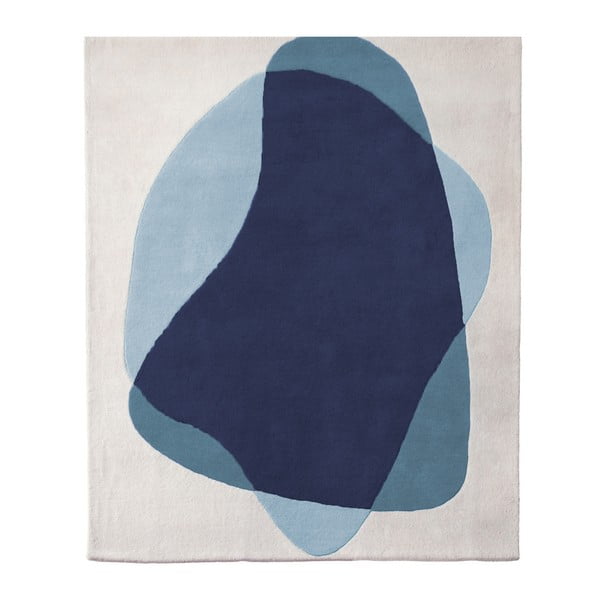 Niebiesko-szary dywan z czystej wełny HARTÔ Serge, 180x220 cm