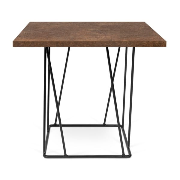 Brązowy stolik z czarnymi nogami TemaHome Helix, 50x50 cm