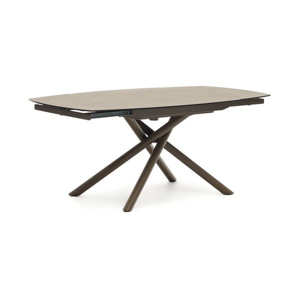 Rozkładany stół z dodatkowym blatem z ceramicznym blatem 100x130 cm Yodalia – Kave Home-image-3
