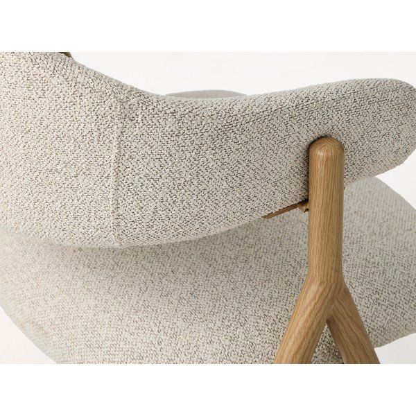 Kremowy/w naturalnym kolorze tapicerowany fotel jadalniany z podłokietnikami Frances – Unique Furniture-image-2
