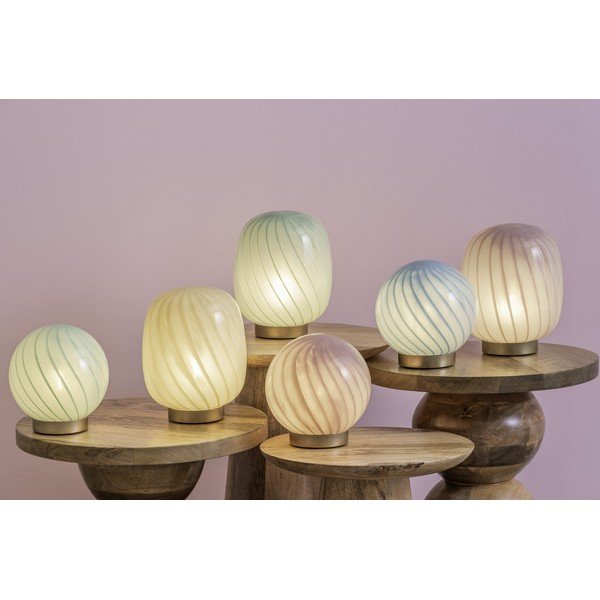 Jasnożółta lampa stołowa ze szklanym kloszem (wysokość 17 cm) Summer Globe – Leitmotiv-image-3