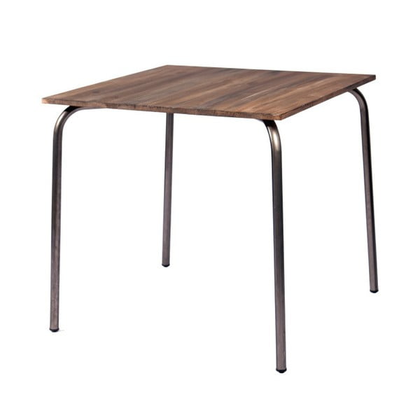 Stół z blatem z drewna orzecha indhouse Tribeca, 70x70 cm