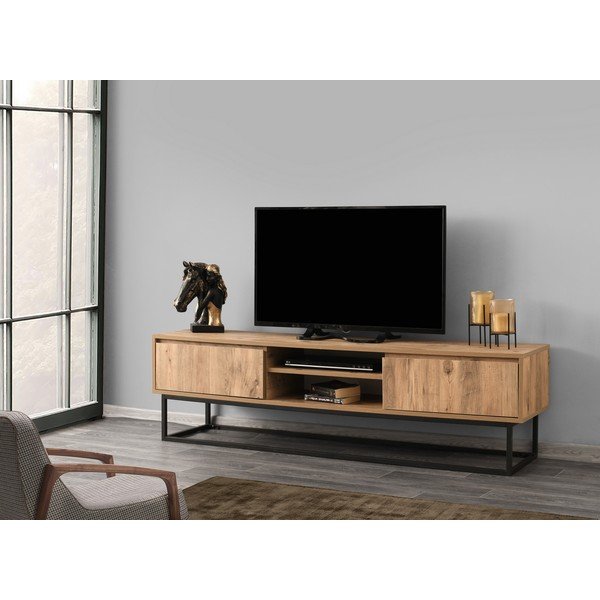 Szafka pod TV w dekorze drewna sosnowego Belinda, szer. 180 cm-image-3