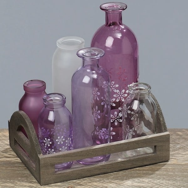 Taca z 6 naczyniami Purple Vase