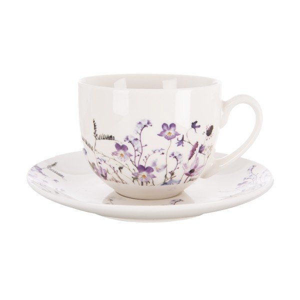 Biało-fioletowa porcelanowa filiżanka 280 ml Louka – Orion