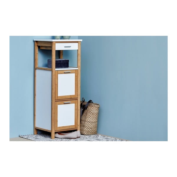 Bambusowa szafka łazienkowa z 2 półkami i schowkiem Wenko Finja-image-4