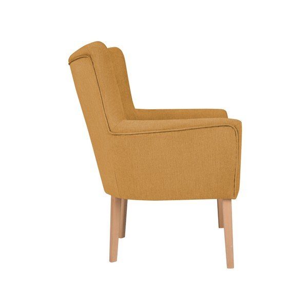 Żółty fotel z podłokietnikami Micadoni Home Lamarta-image-4