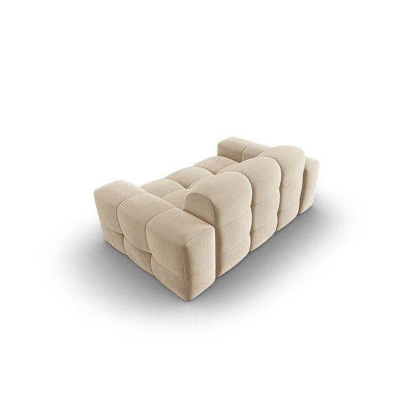 Beżowa aksamitna sofa 156 cm Kendal – Micadoni Home-image-3