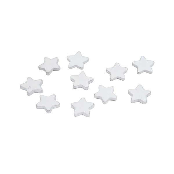 Zestaw 10 białych ozdób drewnianych Ego Dekor Star