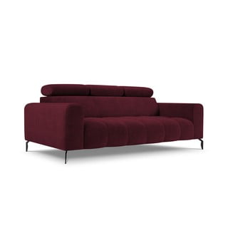 Ciemnoczerwona sofa z funkcją relaks z aksamitną powierzchnią Milo Casa Nico