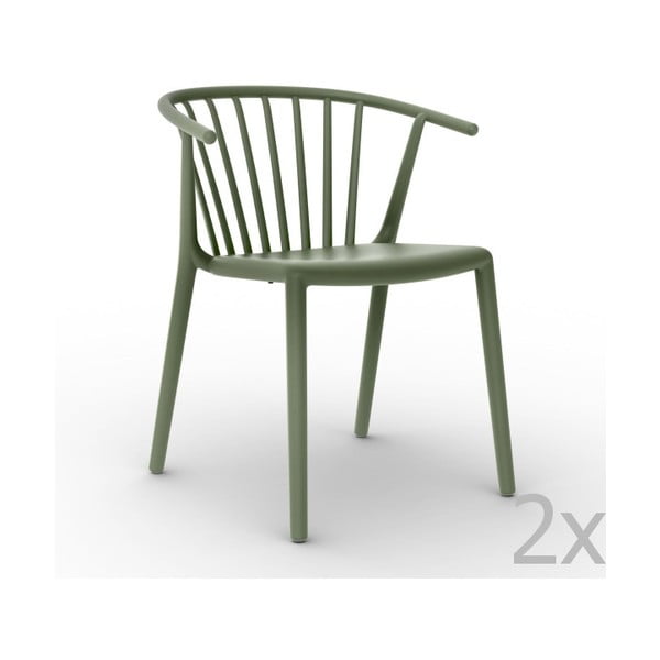 Zestaw 2 zielonych krzeseł ogrodowych Resol Woody