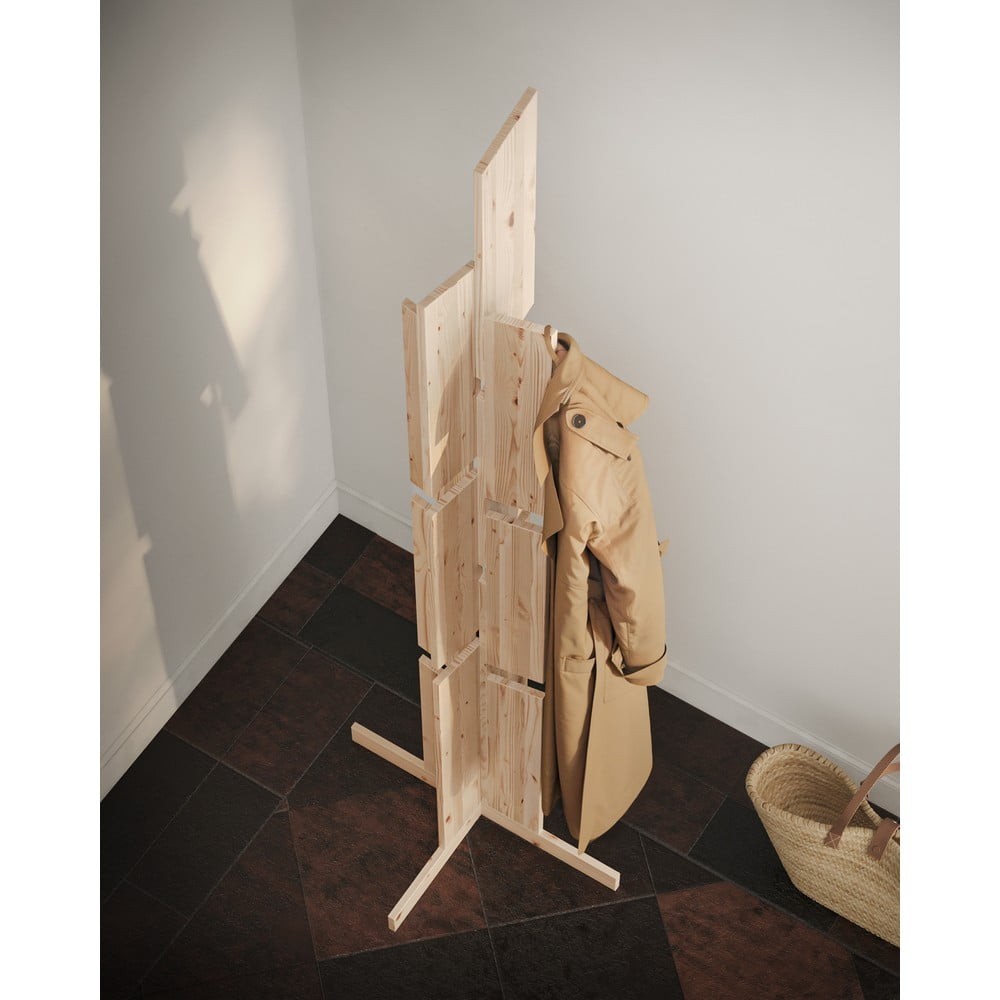 Wieszak z litego drewna sosnowego w naturalnym kolorze 60x186 cm Keeper – Karup Design (zdjęcie 10)