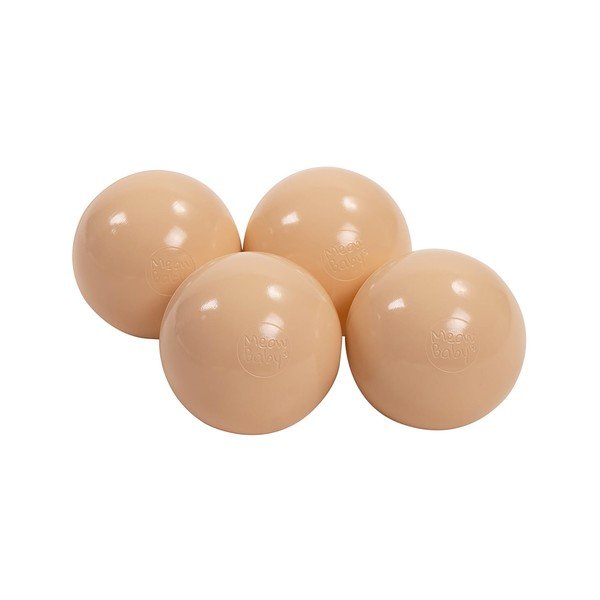 Jasnobrązowy aksamitny basen z kulkami ø 90x30 cm Montessori – Meowbaby-image-3