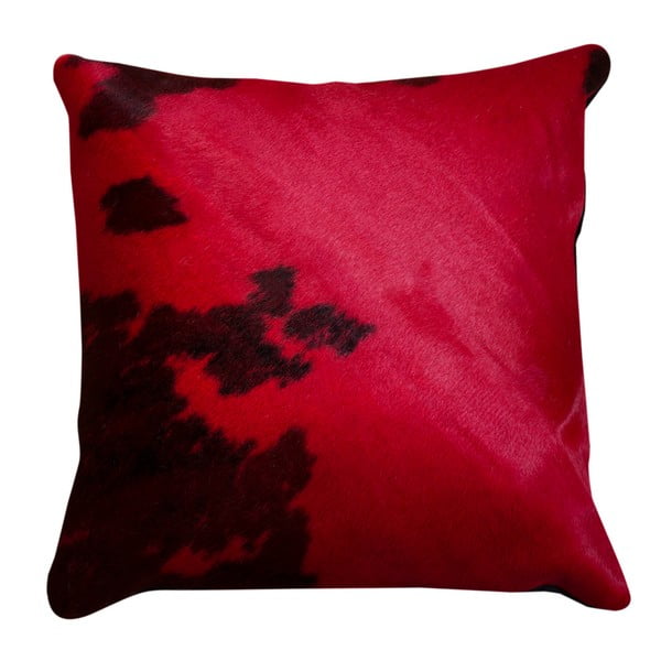 Czerwona poduszka z prawdziwej skóry Pipsa Piece, 45x45 cm