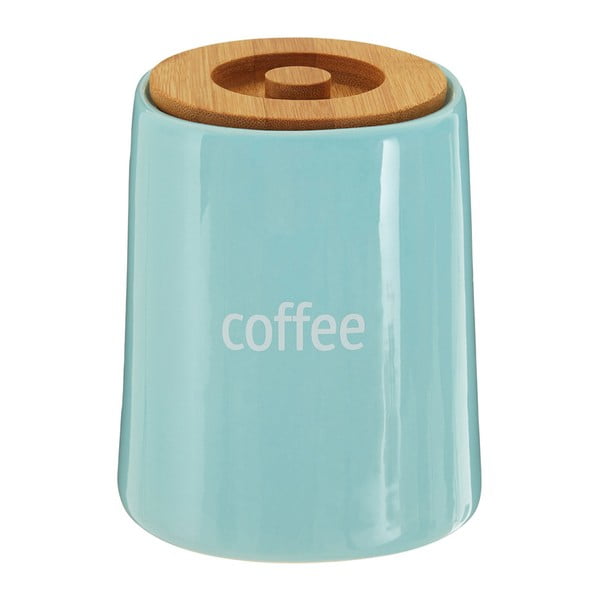Niebieski pojemnik na kawę z bambusowym wieczkiem Premier Housewares Fletcher, 800 ml