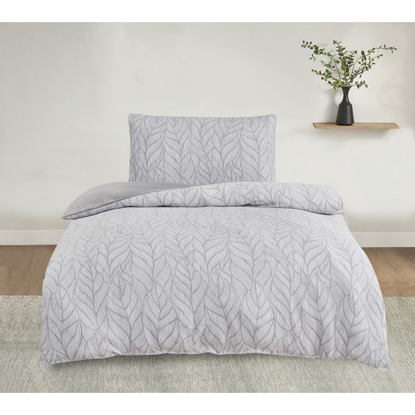 Szara żakardowa pościel jednoosobowa 140x200 cm Florida – My House